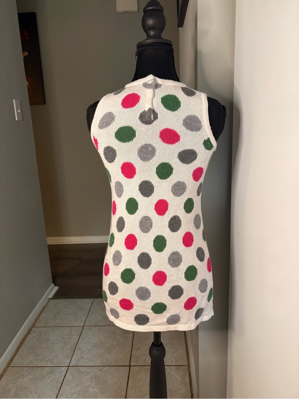 Janie and Jack White Tank with Pink, Green & Gray Polka Dots - Picture 6 of 8